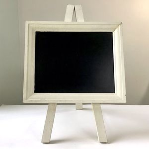 Chalkboard Easel Tabletop Stand Creamy White Wood Framed Message Board Sign 18”H